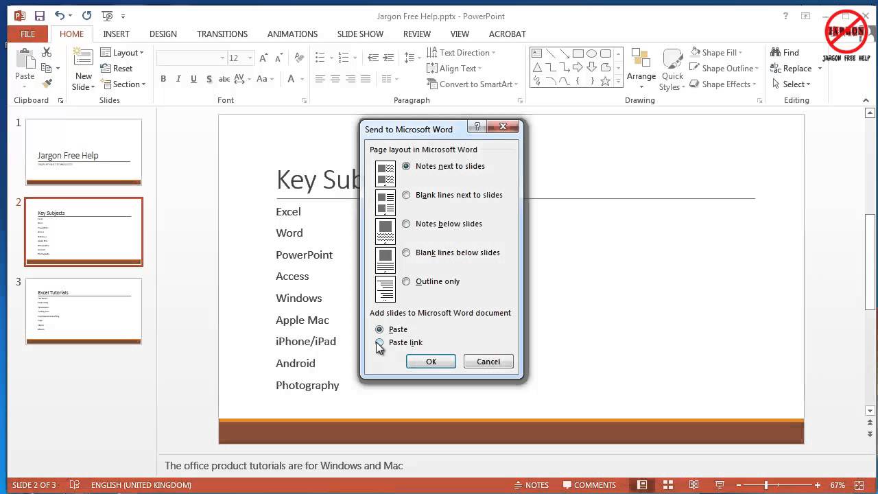Print notes page in powerpoint